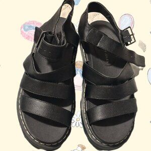 Sincerely Jules - Black leather platform sandals